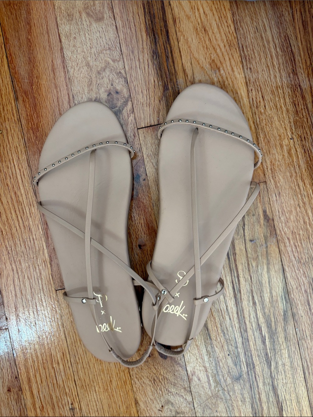 Beek Beige  Studded Strappy Women's Sandals